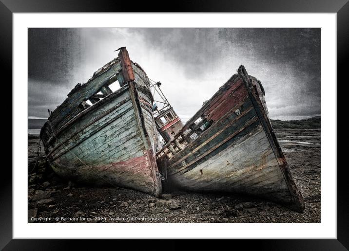 Abandoned Boats at Salen Isle of Mull   Framed Mounted Print by Barbara Jones