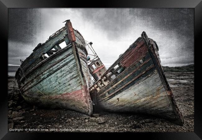 Abandoned Boats at Salen Isle of Mull   Framed Print by Barbara Jones