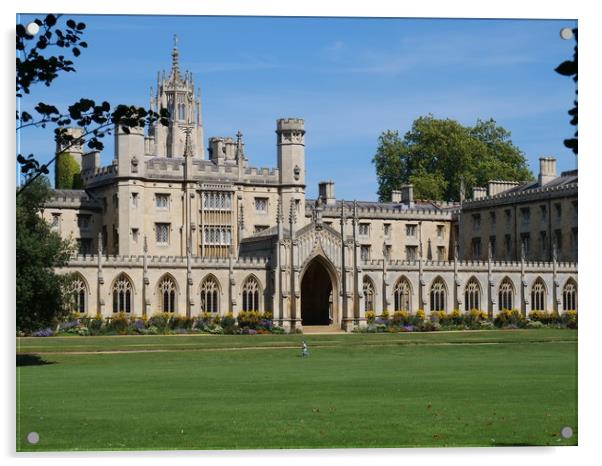 St John's College, Cambridge Acrylic by Nathalie Hales