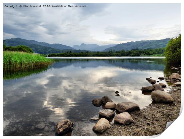 Elterwater.  Print by Lilian Marshall