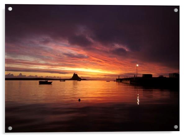 Holy Island  Northumberland Coast  Acrylic by David Thompson