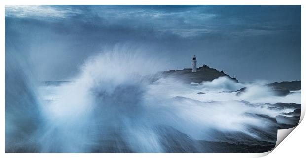 Godrevy Light house Print by Chris Davis