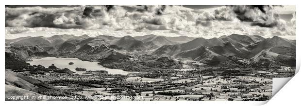 Panoramic view of the northern Lake District Print by Phill Thornton