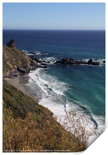 Coastal view - Big Sur, California Print by Lensw0rld 