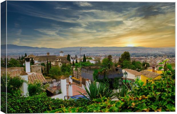 Beautiful scenic view of Granada city located in s Canvas Print by Arpan Bhatia