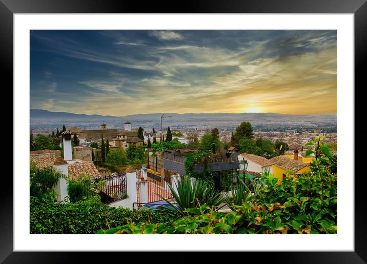 Beautiful scenic view of Granada city located in s Framed Mounted Print by Arpan Bhatia