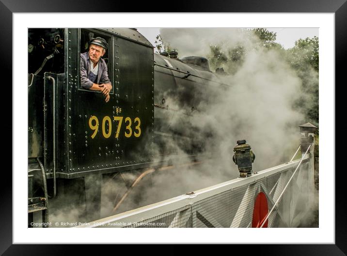 letting off steam at Oakworth  Framed Mounted Print by Richard Perks