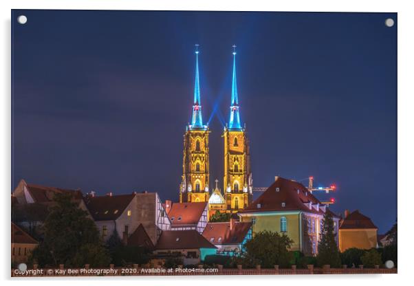Wroclaw Poland by night Acrylic by KB Photo