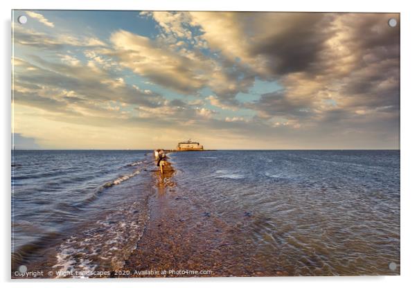 St Helens Fort Walk Acrylic by Wight Landscapes