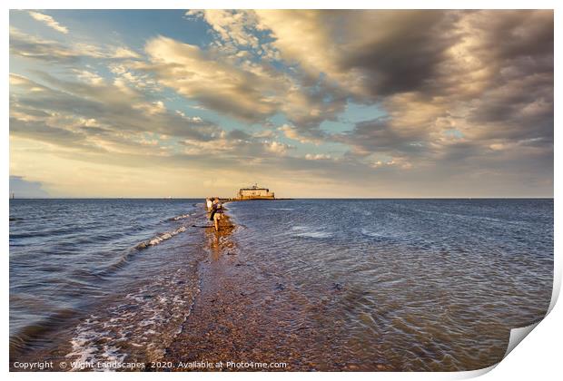 St Helens Fort Walk Print by Wight Landscapes