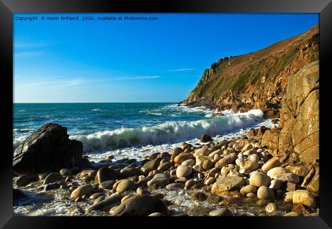 cot cove cornwall Framed Print by Kevin Britland