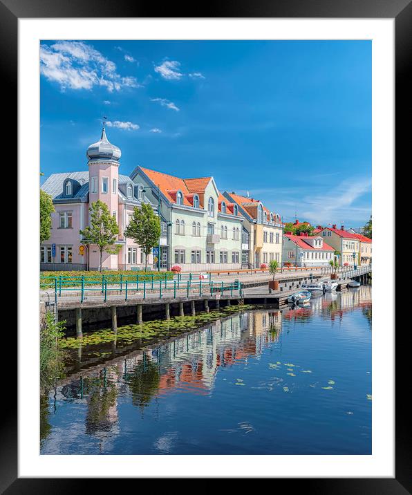 Ronneby Canal View Framed Mounted Print by Antony McAulay