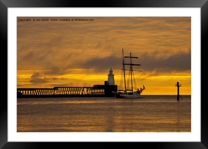 The Flying Dutchman leaving the Port of Blyth Framed Mounted Print by Jim Jones