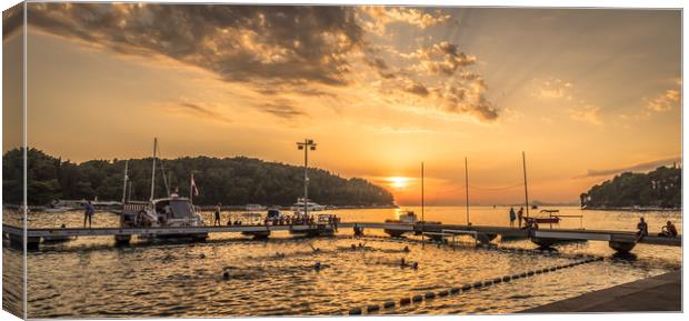 Water polo sunset in Cavtat Canvas Print by Naylor's Photography