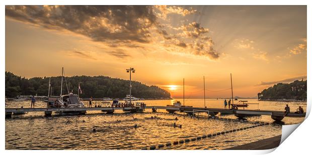 Water polo sunset in Cavtat Print by Naylor's Photography