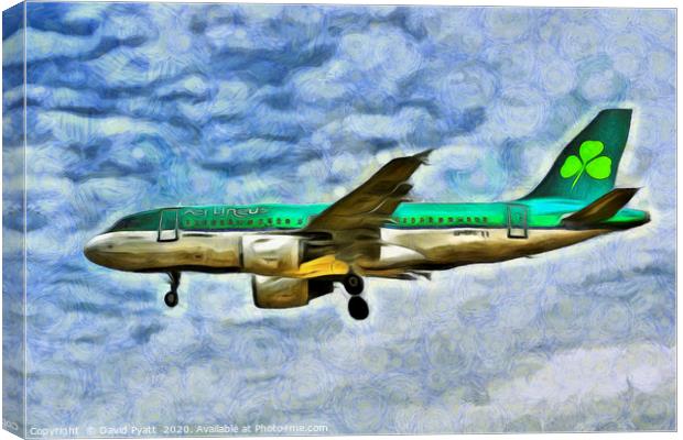 Aer Lingus Airbus A319 Van Gogh Canvas Print by David Pyatt