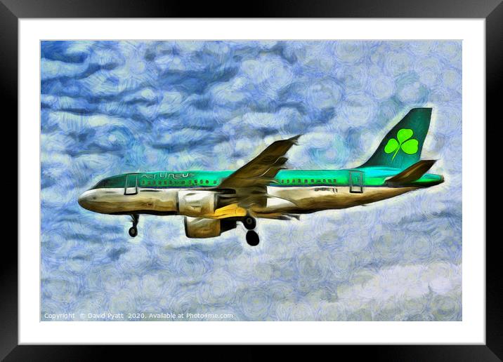 Aer Lingus Airbus A319 Van Gogh Framed Mounted Print by David Pyatt