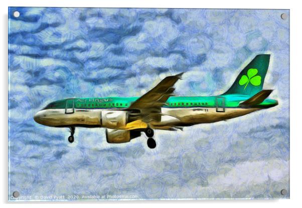Aer Lingus Airbus A319 Van Gogh Acrylic by David Pyatt