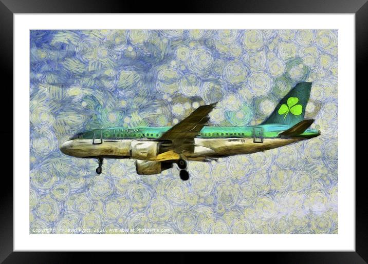 Van Gogh Aer Lingus Airbus A319 Framed Mounted Print by David Pyatt