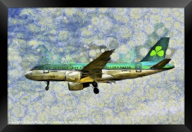 Van Gogh Aer Lingus Airbus A319 Framed Print by David Pyatt