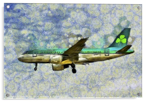 Van Gogh Aer Lingus Airbus A319 Acrylic by David Pyatt