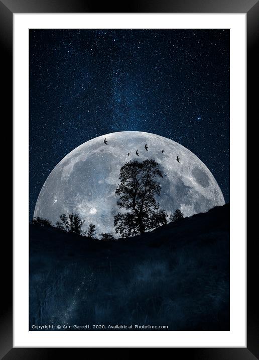 Lone Tree in Wales - Digital Fantasy Framed Mounted Print by Ann Garrett