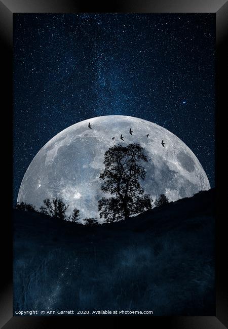 Lone Tree in Wales - Digital Fantasy Framed Print by Ann Garrett