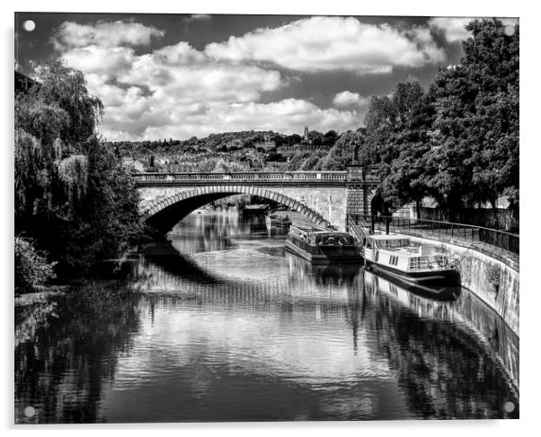 North Parade Bridge & River Avon Acrylic by Darren Galpin