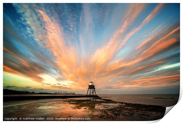 Sunset Over Dovercourt Low Lighthouse Print by matthew  mallett