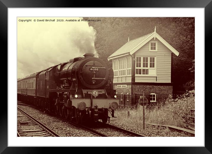 46100 Royal Scot in retro. Framed Mounted Print by David Birchall