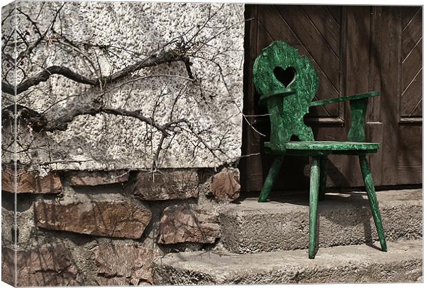 Green Chair Canvas Print by richard downes