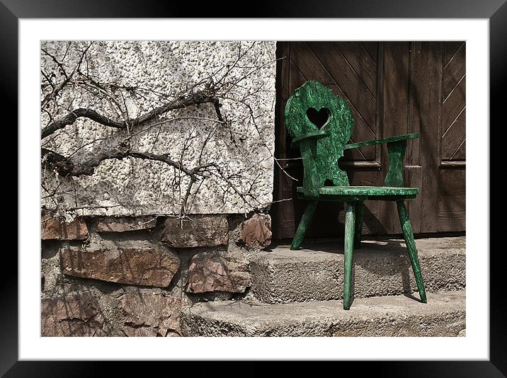 Green Chair Framed Mounted Print by richard downes