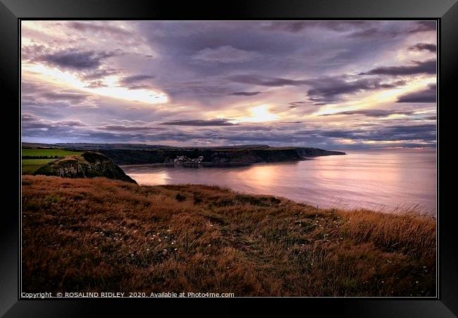 "Pink glow across Runswick" Framed Print by ROS RIDLEY
