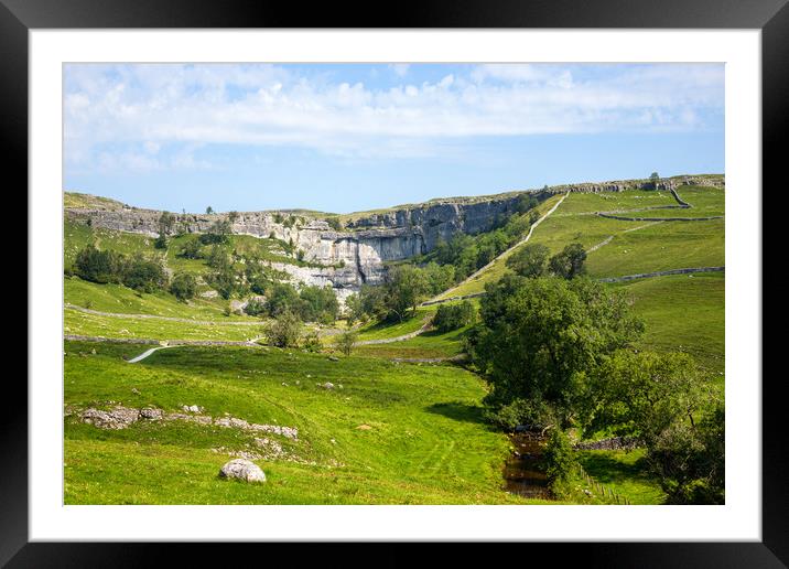 Malham Cove Landscape Framed Mounted Print by Svetlana Sewell