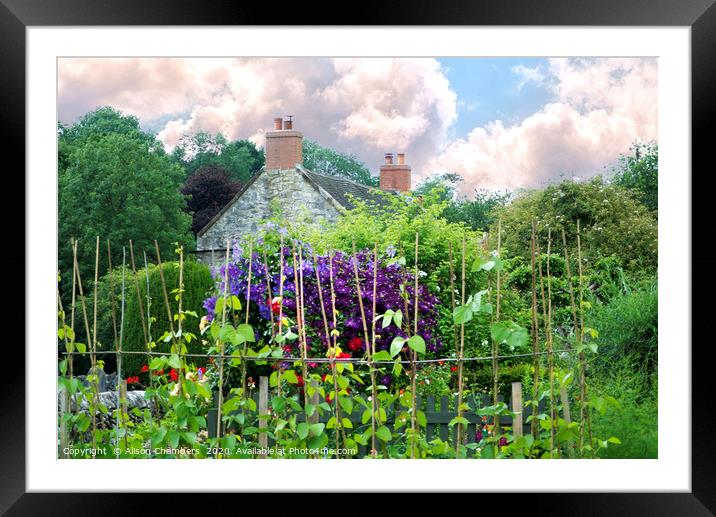 Country Cottage Garden Framed Mounted Print by Alison Chambers