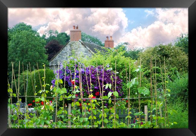 Country Cottage Garden Framed Print by Alison Chambers