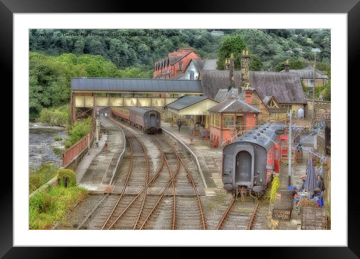 Llangollen train station Framed Mounted Print by Derrick Fox Lomax