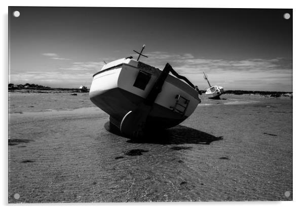 boat on sand Acrylic by youri Mahieu