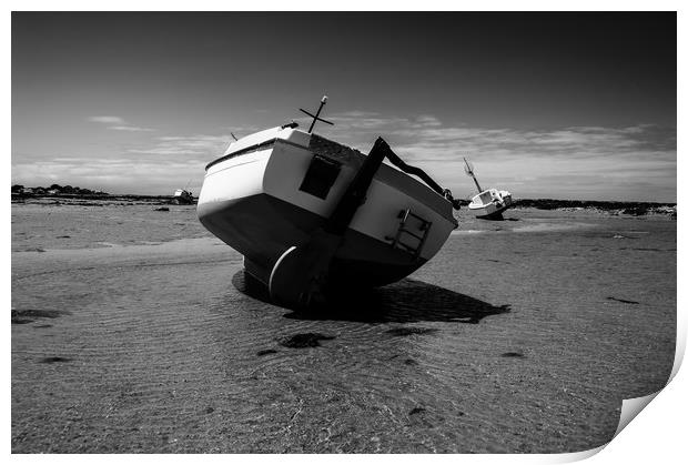 boat on sand Print by youri Mahieu