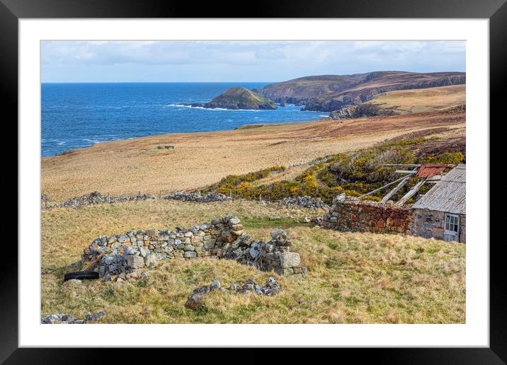 Highland croft and coast Framed Mounted Print by David Hare