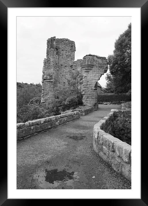 The entrance to Rosslyn castle, black&white Framed Mounted Print by Theo Spanellis