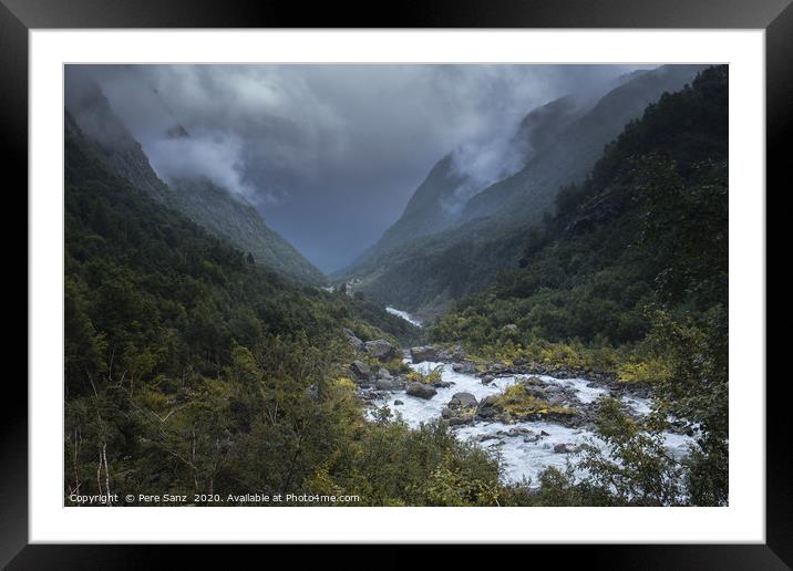 Dramatic Moody View of the River coming from Buerb Framed Mounted Print by Pere Sanz