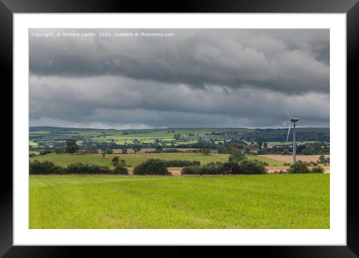 Green Fields and Green Energy Framed Mounted Print by Richard Laidler