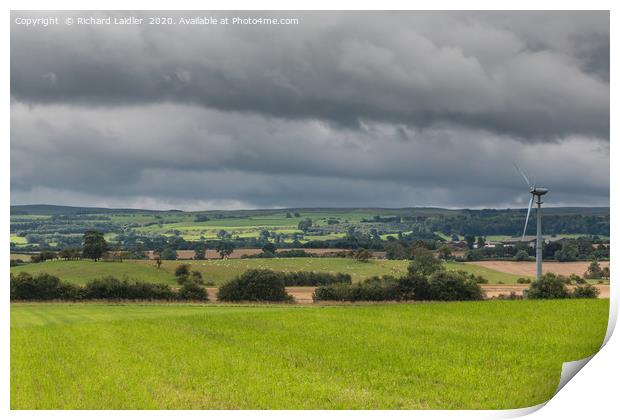 Green Fields and Green Energy Print by Richard Laidler