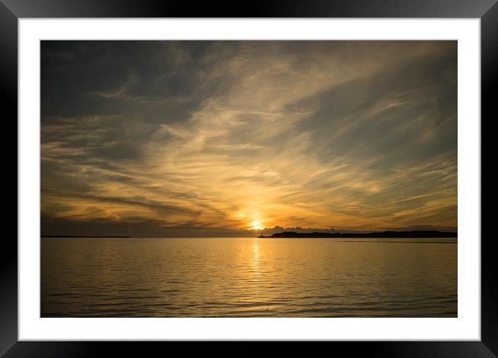 Sunset at Crow point in North Devon Framed Mounted Print by Tony Twyman