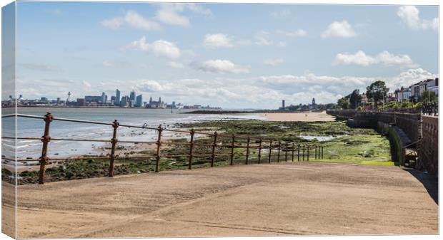 Slipway down to the River Mersey Canvas Print by Jason Wells