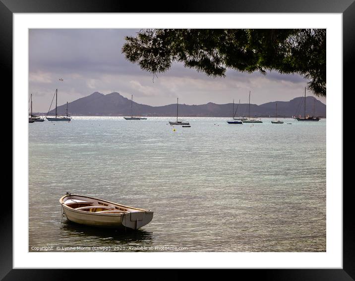 Boats in the Bay Framed Mounted Print by Lynne Morris (Lswpp)