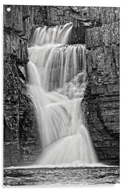 High Force Waterfall monocrome Acrylic by Martyn Arnold