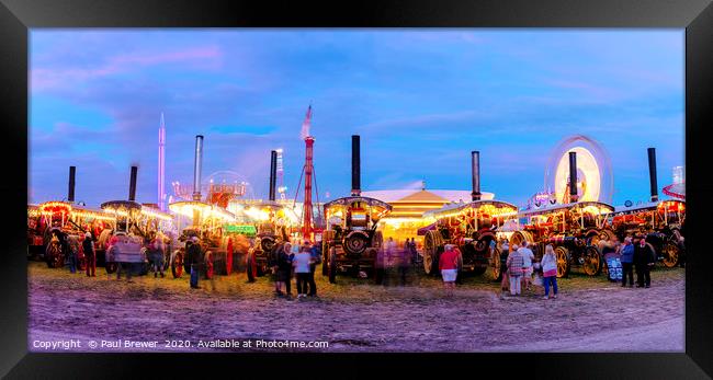 The Great Dorset Steam Fair at Night 2019 Framed Print by Paul Brewer