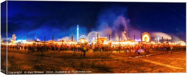 The Great Dorset Steam Fair at Night 2019 Canvas Print by Paul Brewer